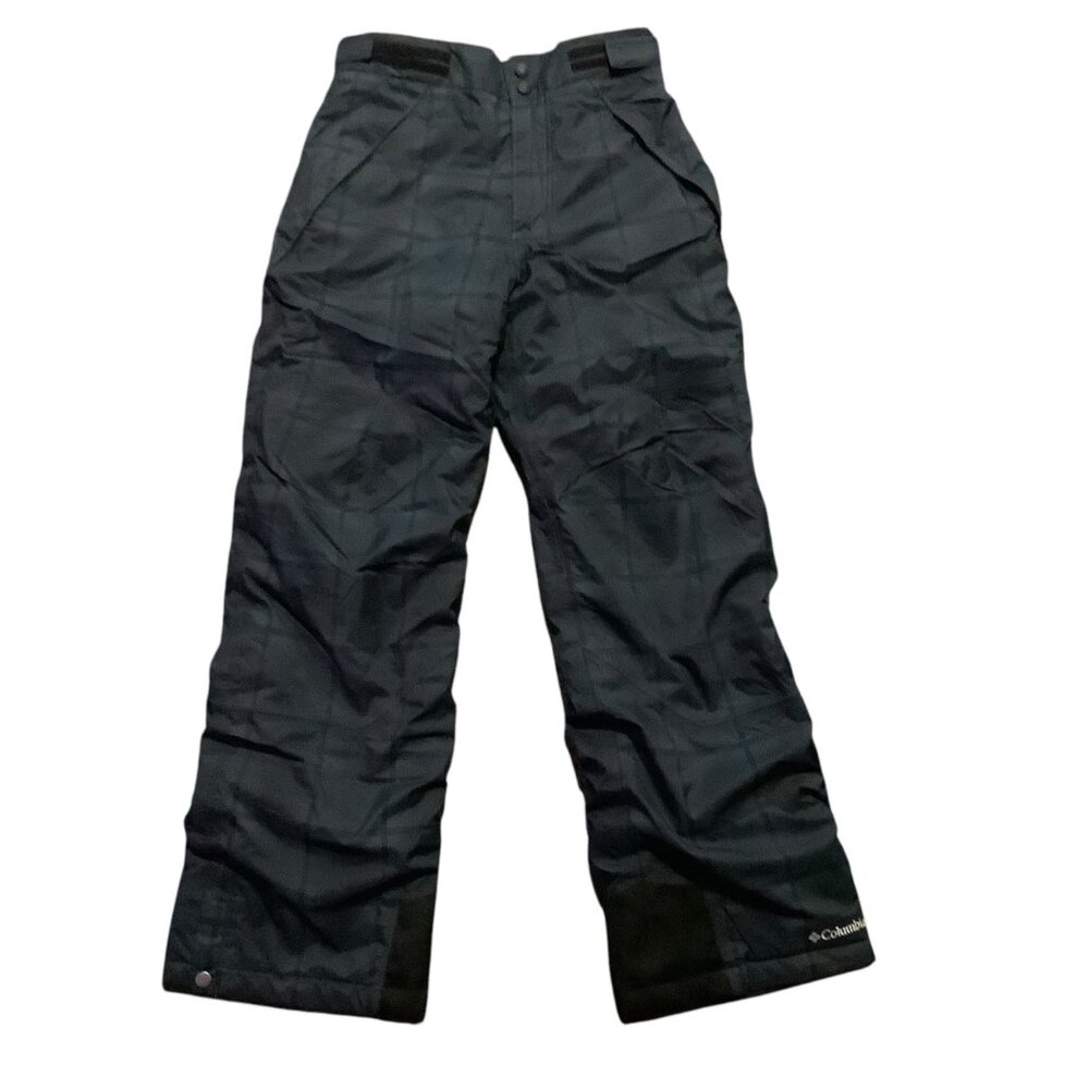 Columbia Youth Omni-Heat Waterproof Ski‎ Snow Pants Navy Blue Plaid Size 14/16
